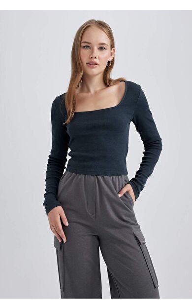 DeFactoFit Coool Fitted Uzun Kollu Tişört