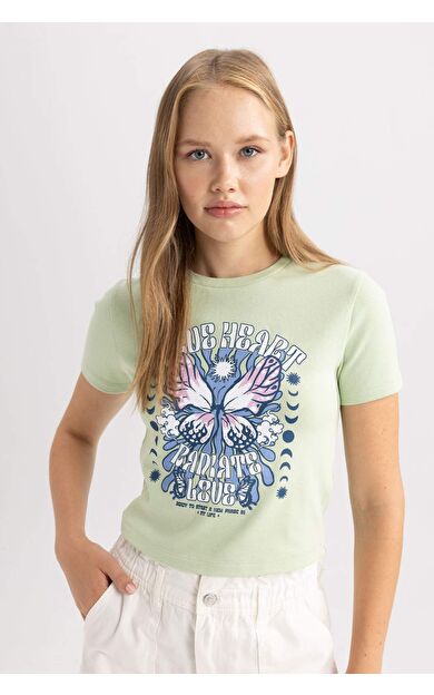 DeFactoFit Coool Fitted Baskılı Kısa Kollu Tişört B5264AX23HSGN49