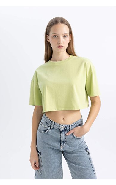DeFactoFit Coool Crop Kısa Kollu Tişört C5432AX24SMGN619