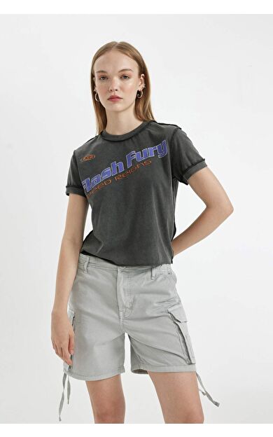 DeFactoFit Coool Fitted Bisiklet Yaka Kısa Kollu Tişört