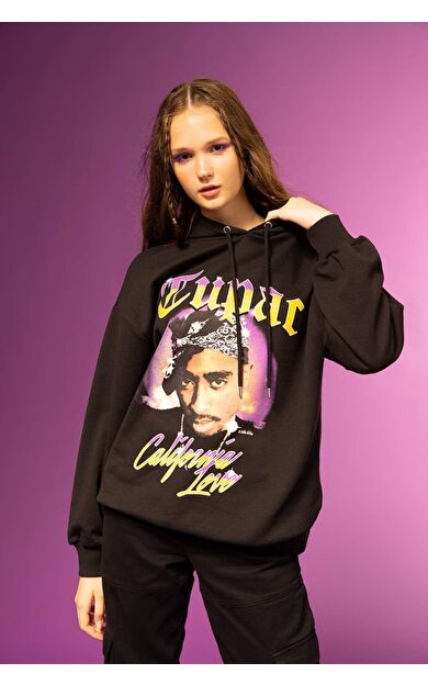 DeFacto Coool Tupac Oversize Fit Kapüşonlu Sweatshirt