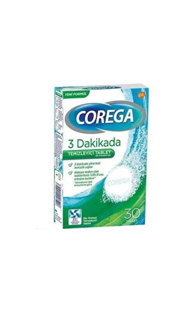 Corega 3 Dakikada Diş Protezi Temizleyici 30 Tablet