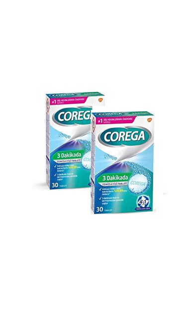 Corega 3 Dakikada Temizleyici 30 Tablet - 2'Lİ Paket-SKT:07/2028