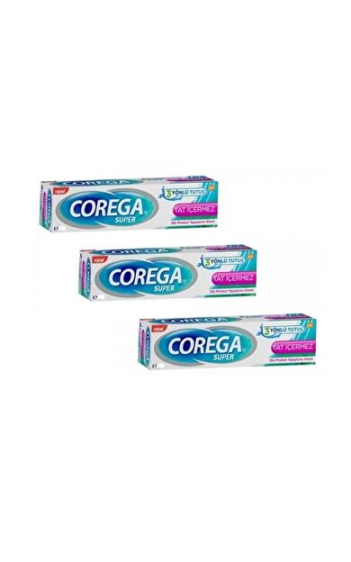 Corega Protez Yapıştırıcı Krem 40 Gr - Tatsız - 3 KUTU - SKT:12/2028