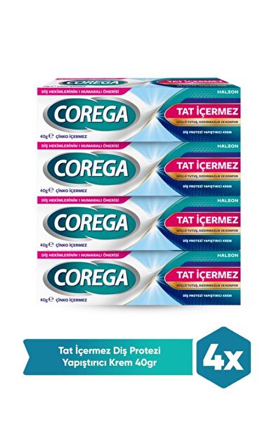 Corega Protez Yapıştırıcı Krem 40 Gr - Tatsız - 4 KUTU - SKT:12/2028