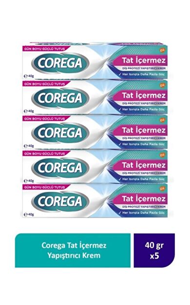 Corega Protez Yapıştırıcı Krem 40 Gr -Tatsız -5 KUTU-SKT:12/2028