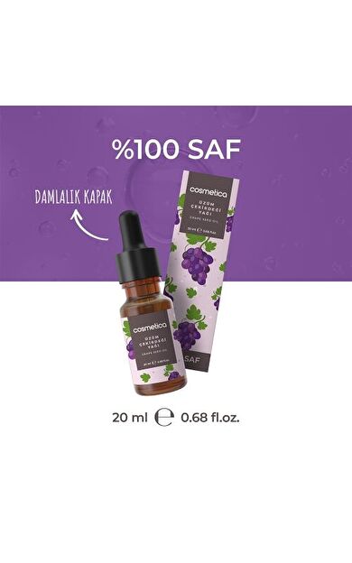 Cosmetica %100 Saf Üzüm Çekirdeği Yağı 20 Ml