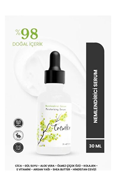 Cica Yüz Serumu, Bariyer Güçlendirici, Kırışıklık Karşıtı, Kolajen, Gül, Jojoba, Aloe Vera