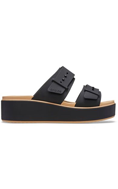 Brooklyn Buckle Matte Wrap Low Wedge Kadın Terlik 212408-0RI Black/Cashew