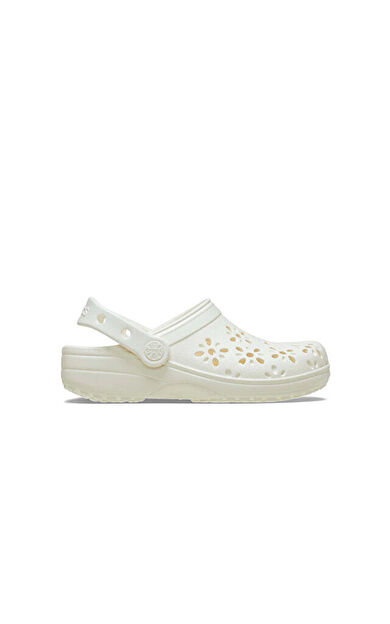 Crocs Classic Floral Cut Out Clog K Çocuk Terliği 210943-0WV Krem