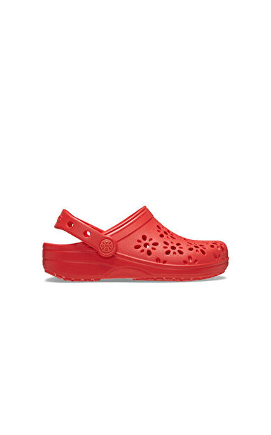 Crocs Classic Floral Cut Out Clog K Çocuk Terliği 210943-6ZR Kırmızı