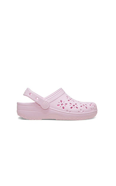 Crocs Classic Floral Cut Out Clog K Çocuk Terliği 210943-6ZW Pembe
