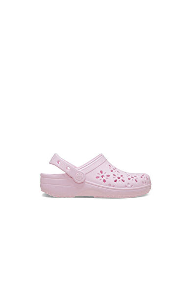 Crocs Classic Floral Cut Out Clog T Çocuk Terliği 210944-6ZW Pembe