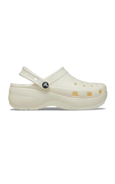 Crocs Classic Platform Glitter Clogw Kadın Terlik Krem