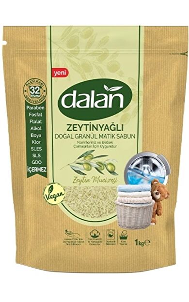 Dalan Doğal Granül Sabun Tozu 1Kg Bebekler İçin %100 Zeytinyağlı