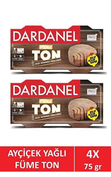 Dardanel Dardanel Ayçiçek yağlı füme ton 4 X 75 gr