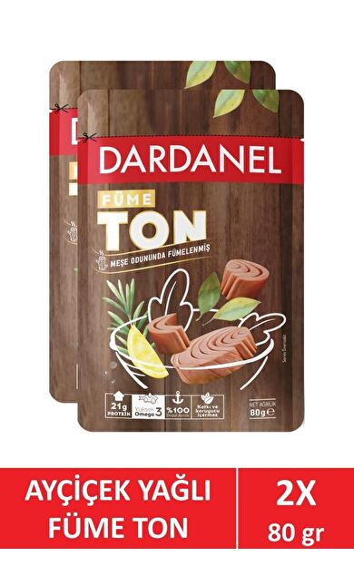 Dardanel Dardanel Ayçiçek yağlı füme ton 2 X 80 gr