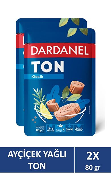 Dardanel Dardanel Ayçiçek Yağlı Ton Balığı Poşet 80 gr x 2 Adet