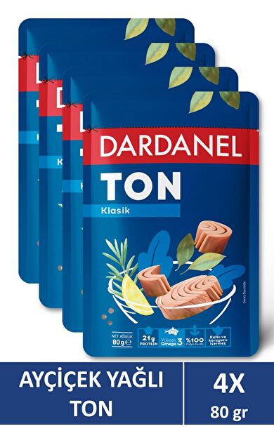 Dardanel Dardanel Ayçiçek Yağlı Ton Balığı Poşet 80 gr x 4 Adet