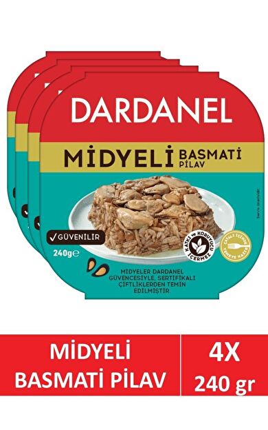 Dardanel Dardanel Hazır Yemek Midyeli Basmati Pilav 240 gr x 4 Adet