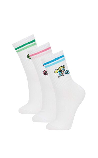 DeFacto Kadın PowerPuff Girls 3'lü Pamuklu Kısa Çorap Çok Renkli