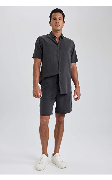 DeFacto Regular Fit Tensel Bermuda