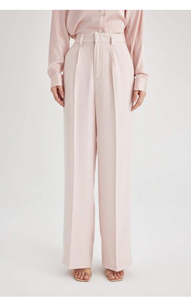 DeFactoFit Wide Leg Cepli Yüksek Bel Geniş Paça Pantolon