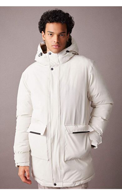 DeFacto Su İtici Slim Fit Kapüşonlu Polar Astarlı Parka Parka