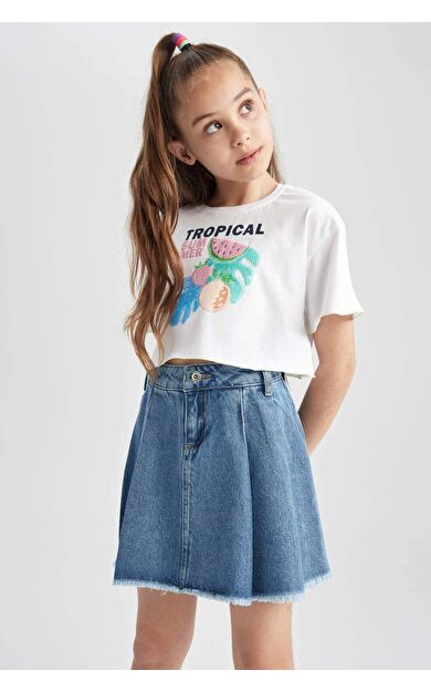 DEFACTO Kız Çocuk Jean Etek