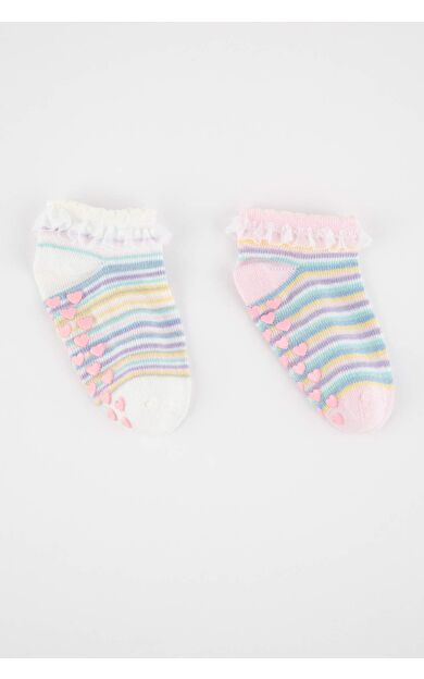 DeFactoFit Kız Bebek 2'li Pamuklu Patik Çorap
