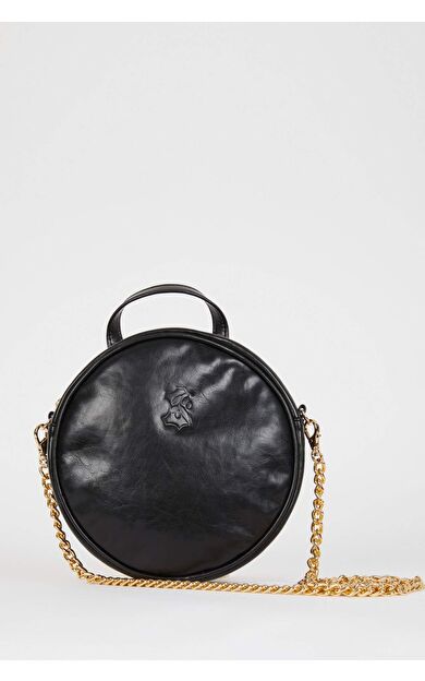 Kadın Zeytin Derisi Vegan Çapraz Çanta Siyah