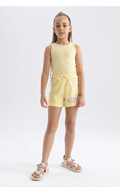 DEFACTO Kız Çocuk Sweatshirt Kumaşı Şort A2464A823HSYL127