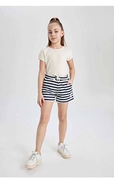 DeFactoFit Kız Çocuk Çizgili Şort A2466A824HSNV251