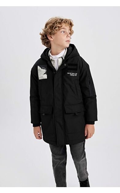 Erkek Çocuk Su İtici Kapüşonlu Parka