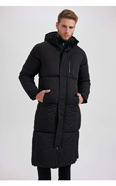 DeFacto Su İtici Regular Fit Kapüşonlu Parka Parka A2903AX23WNBK27