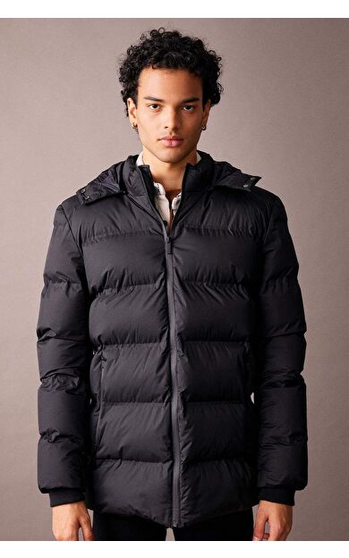 DeFacto Slim Fit Kapüşonlu Astarlı Mont A3281AX23WNBK27