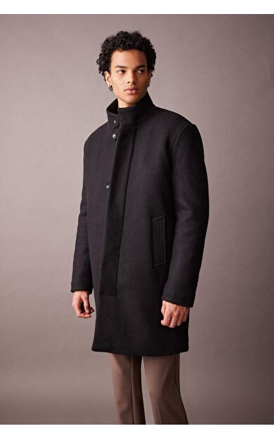 DeFacto Regular Fit Dik Yaka Kaşe Parka A3557AX23WNBK27