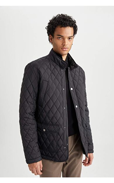 DeFactoFit Slim Fit Dik Yaka Mont