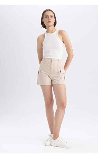 DeFactoFit Regular Fit Normal Bel Poplin %100 Pamuk Şort A3689AX23SMBG702