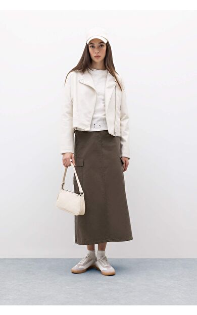 DeFacto Regular Fit Gabardin Maxi Etek
