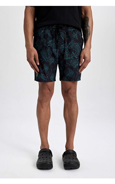 DeFactoFit Regular Fit Baskılı Esnek Dokulu Kısa Boy Deniz Şortu A4185AX24HSBK81