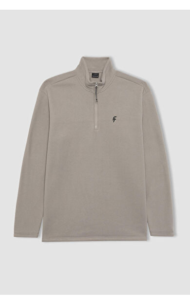 DeFacto Standart Fit Dik Yaka Polar Sweatshirt