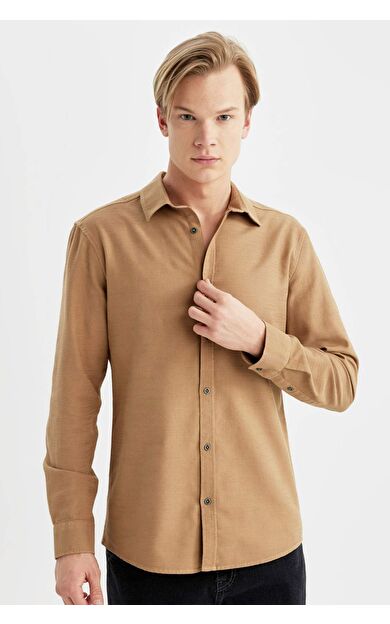 DeFactoFit Slim Fit Pamuklu Uzun Kollu Gömlek A4644AX24SPBN124