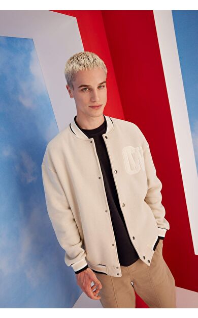 DeFactoFit Oversize Fit Kolej Yaka Bomber İçi Yumuşak Tüylü Hırka