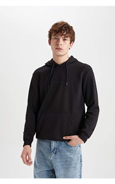 DeFacto Regular Fit Kapüşonlu Sweatshirt A5031AX23AUBK81