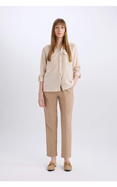 Slim Fit Cepli Kısa Paça Pantolon