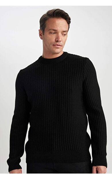 DeFactoFit Standart Fit Bisiklet Yaka Triko Kazak