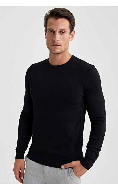 DeFactoFit Regular Fit Bisiklet Yaka Kazak