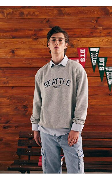 DeFacto Oversize Fit Bisiklet Yaka Sweatshirt