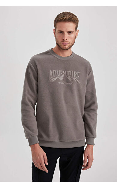 DeFacto Discovery Channel Relax Fit Bisiklet Yaka Sweatshirt